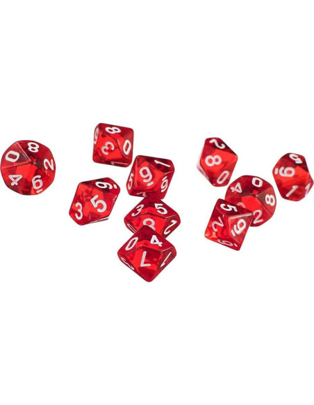 60 Dados Poliedricos D10 Acrílico para Juegos de DND RPG