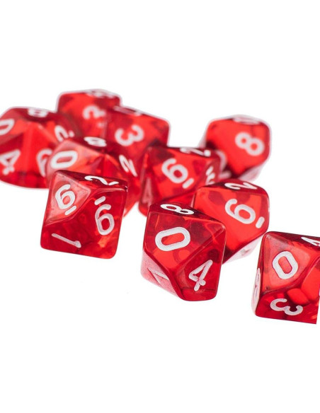 60 Dados Poliedricos D10 Acrílico para Juegos de DND RPG