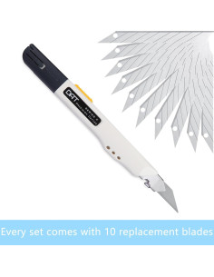 Cuchillo Utility DAT-X 1 Cortador 10 Hojas Blanco 2