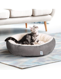 Cama Redonda para Gatos y Perros Love's cabin 50cm Gris 2