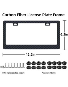 Marco de Placa de Licencia de Fibra de Carbono EWBN - Paquete de 2 2