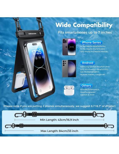 Funda Impermeable UNBREAKcable IPX8 2-Pack para iPhone 15/16