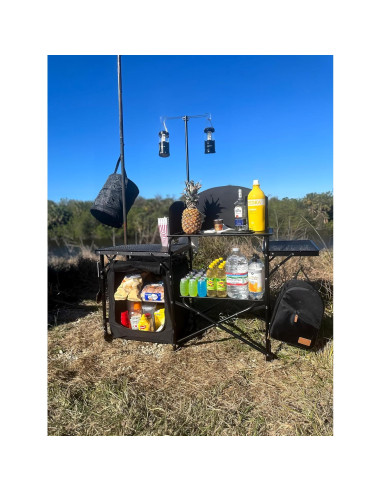 Estación de Cocina Camping Nice C, Mesa Plegable y Organizador