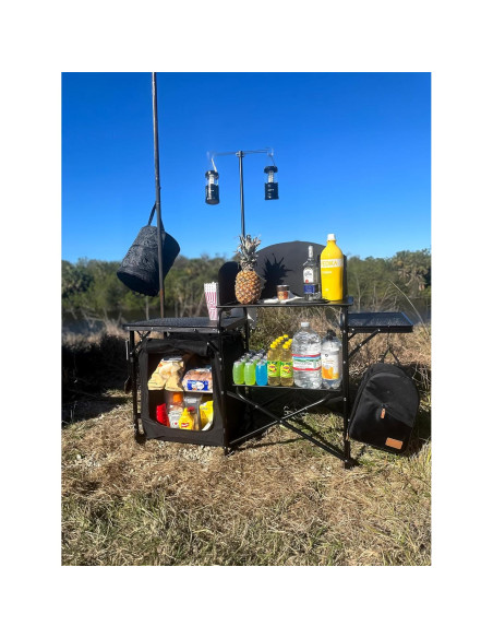 Estación de Cocina Camping Nice C, Mesa Plegable y Organizador