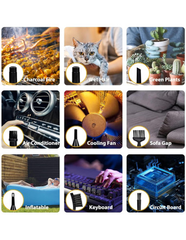 Soplador de Aire Aoutrow EE-33 3 Velocidades 4 Boquillas