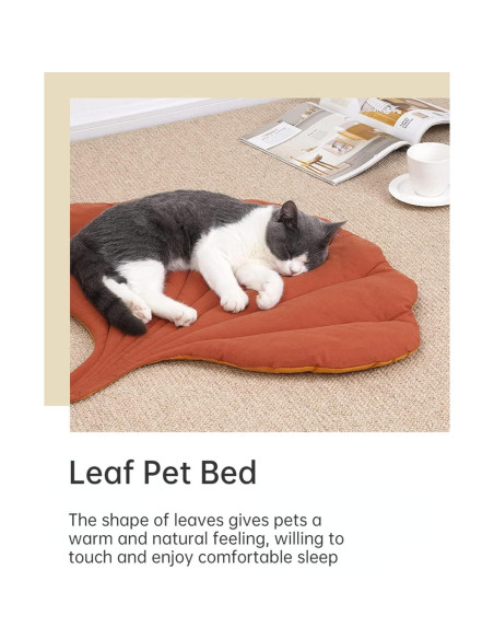 Cama para Gato SSDHUA Hoja Doble Cara Cálida y Suave