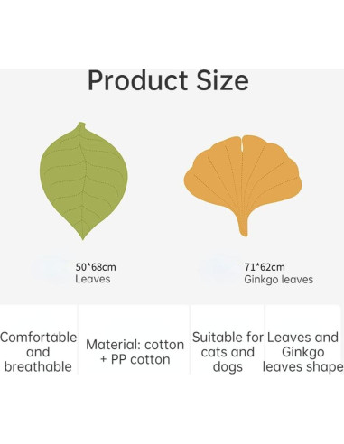 Cama para Gato SSDHUA Hoja Doble Cara Cálida y Suave