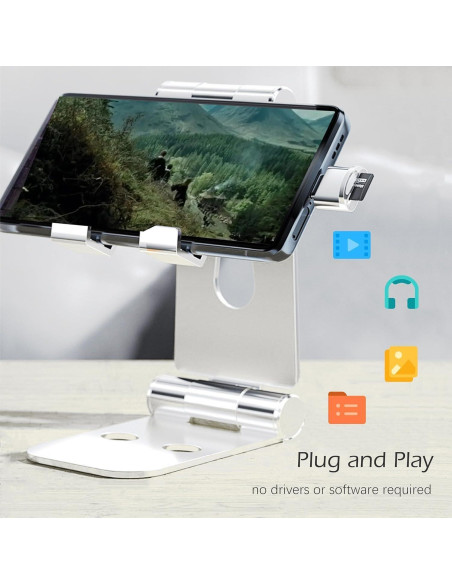 Adaptador BoxWave Lector Micro SD USB-C Plata 15.6"