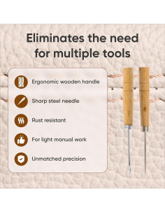 Punzón de Madera Dart para Cuero - Paquete de 4 - Costura Rápida 2