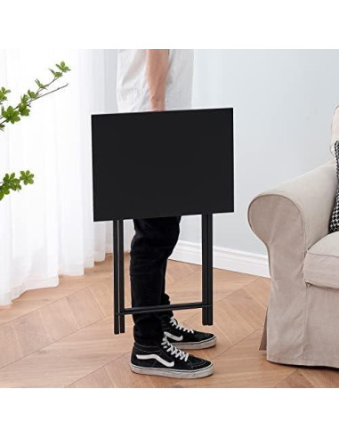 Bandeja de TV Plegable VECELO Set de 2 Negro con Soporte