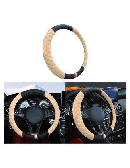 Cubierta de Volante Zpana Beige 38 cm Antideslizante Felpa