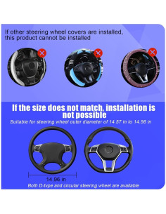 Cubierta de Volante Zpana Beige 38 cm Antideslizante Felpa 2