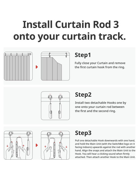 Abridor Cortinas Automático SwitchBot Cortina 3 Varilla