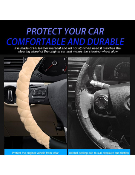 Cubierta de Volante Zpana Beige 38 cm Antideslizante Felpa