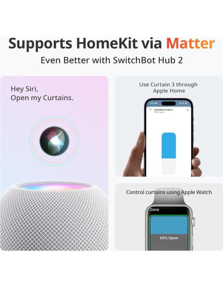 Abridor Cortinas Automático SwitchBot Cortina 3 Varilla