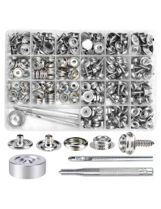 Kit de Botones de Lienzo ZYNERY 353 Piezas Acero Inoxidable