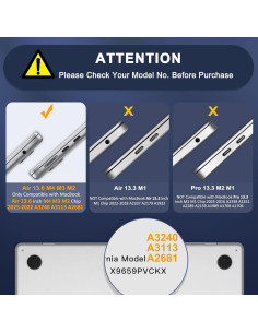 Funda Dura Mosiso para MacBook Air 13.6" M2 M3 M4 Negra 2