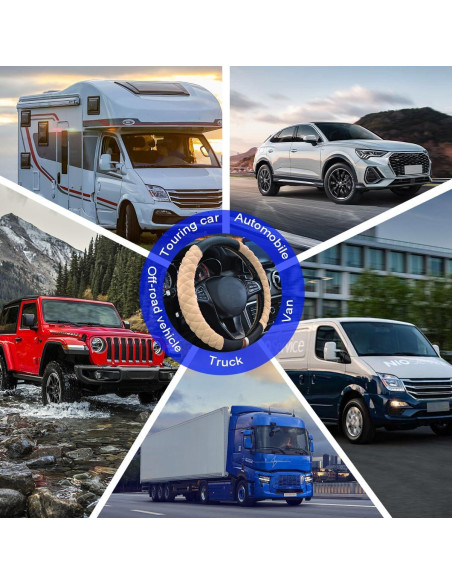 Cubierta de Volante Zpana Beige 38 cm Antideslizante Felpa