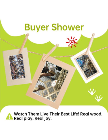 Juguete de Escalada de Madera QYILUARE Mediano para Ratas