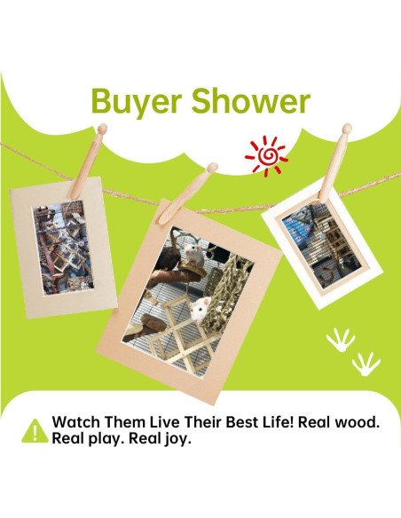 Juguete de Escalada de Madera QYILUARE Mediano para Ratas Juguete de Escalada de Madera QYILUARE Mediano para Ratas