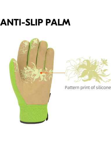 Guantes de Jardinería Vgo para Mujeres M Verde Antideslizante