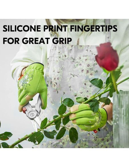 Guantes de Jardinería Vgo para Mujeres M Verde Antideslizante