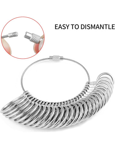 Kit de Medición de Tamaños de Anillos Bflaae 27 Piezas