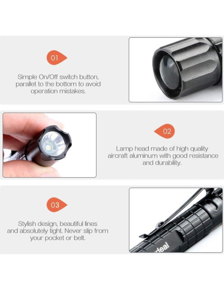 Linterna LED Enjoydeal 1000LM Impermeable 5PCS Boligrafo