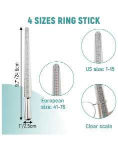 Medidor de Anillos DUPDMKIN con Martillo y Varilla 27 Piezas 2