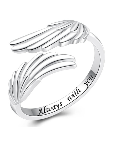 Anillo de alas de ángel YLT S925 ajustable para mujeres