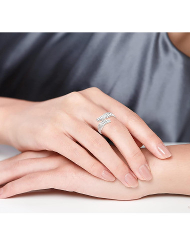 Anillo de alas de ángel YLT S925 ajustable para mujeres