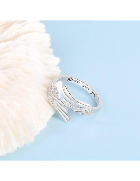 Anillo de alas de ángel YLT S925 ajustable para mujeres