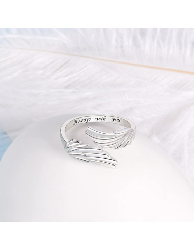 Anillo de alas de ángel YLT S925 ajustable para mujeres