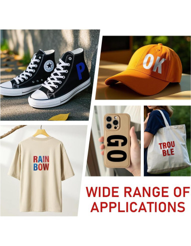 10 Hojas Letras Termoadhesivas CLINTT 5.08 cm Colorido