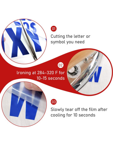 10 Hojas Letras Termoadhesivas CLINTT 5.08 cm Colorido