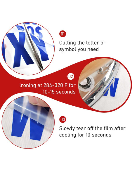 10 Hojas Letras Termoadhesivas CLINTT 5.08 cm Colorido