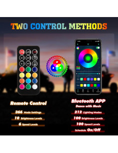 Luces LED de Antena KEMIMOTO 1ft Control APP para UTV 2