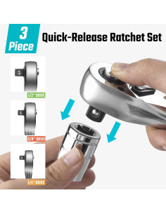 Juego de Carracas DURATECH 3 Piezas 72 Dientes Liberación Rápida 2