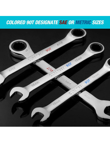 Juego de Llaves Combinadas 8 Piezas DURATECH 90 Dientes