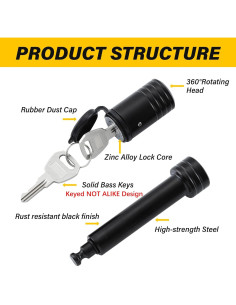 Cerradura de Enganche de Remolque TOWSWELL 5/8" para Clase III IV 2