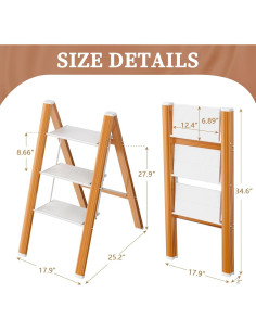 Escalera de Paso HBTower 3 Peldaños Aluminio Plegable Antideslizante 2