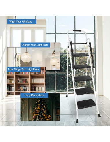 Escalera Plegable 5 Pasos Blackhorse-Racing HM3603 149 kg