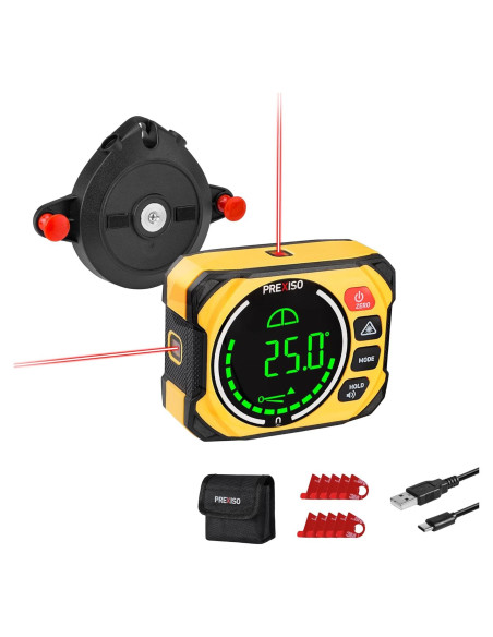 Medidor de Ángulo Digital Prexiso 3 en 1 con Nivel Láser
