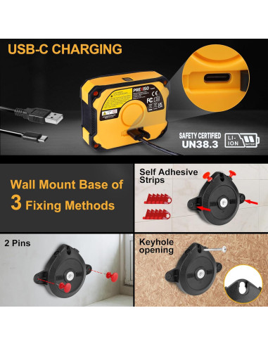 Medidor de Ángulo Digital Prexiso 3 en 1 con Nivel Láser