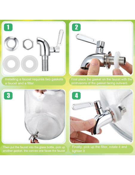 Dispensador de Agua de Vidrio Newtay 20L con Grifo de Acero