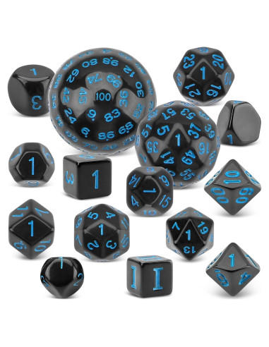 Dados Poliedricos Coyeekn 15 Piezas D3-D100 con Bolsa