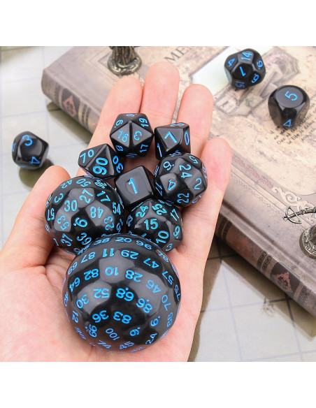 Dados Poliedricos Coyeekn 15 Piezas D3-D100 con Bolsa