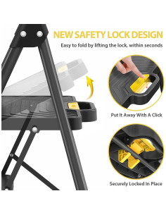 Escalera Plegable KINGRACK 5 Peldaños Antideslizante 2