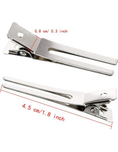 Clips de Doble Punta para Peluquería Twdrer - 100 Piezas 4.5cm 2