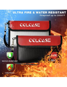 Bolsa de Dinero a Prueba de Fuego COLCASE 21x12 cm 2 Piezas 2